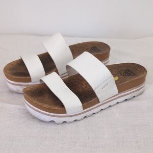 Reef Cushion Vista Hi Platform Slide Sandal White Size 7